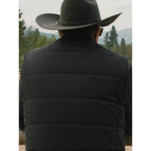 John Dutton Yellowstone Black Puffer Vest