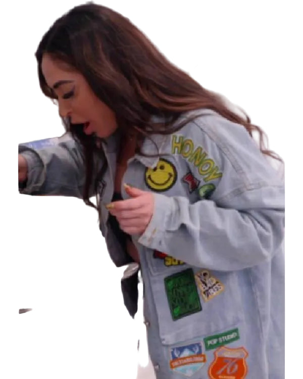 Jersey Shore Family Vacation Angelina Pivarnick Patch Denim Jacket