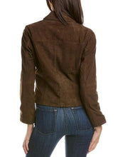 Lavina Goat Skin Suede Jacket In Brown