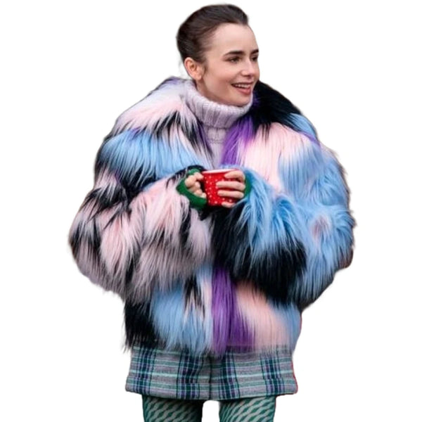 Lily Collins Emily In Paris S04 Fur Jacket