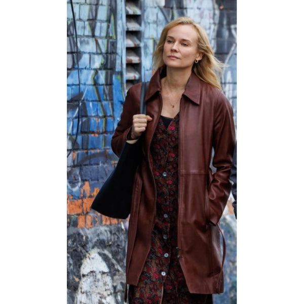 Longing 2024 Alice Marron Leather Coat