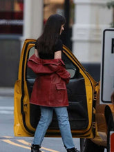 Madame Web Dakota Johnson Maroon Leather Jacket