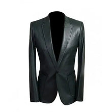 Mens Black Leather Blazer Jacket