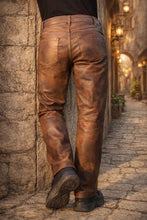 Mens Brown Genuine Slim Fit Pants