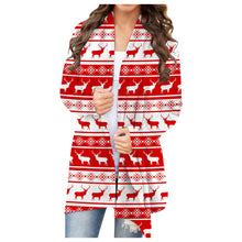 Fashion casual Christmas print cardigan jacket