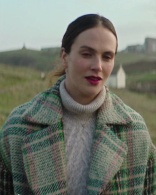 Lucy Lambert Playing Nice S01 Green Plaid Coat