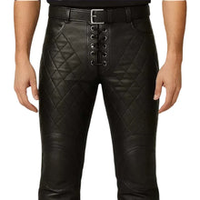 Lace Up Black Leather Pants