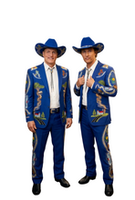 Brothers 2026 Woody Harrelson Blue Embroidered Suit