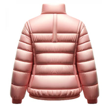 Women Rose Pink Puffer Jacket