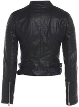 Moto Asymmetrical Biker Jacket Women, Black