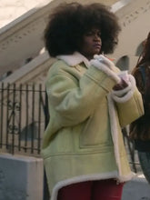 Angie Wilson Harlem S01 Yellow Shearling Leather Jacket