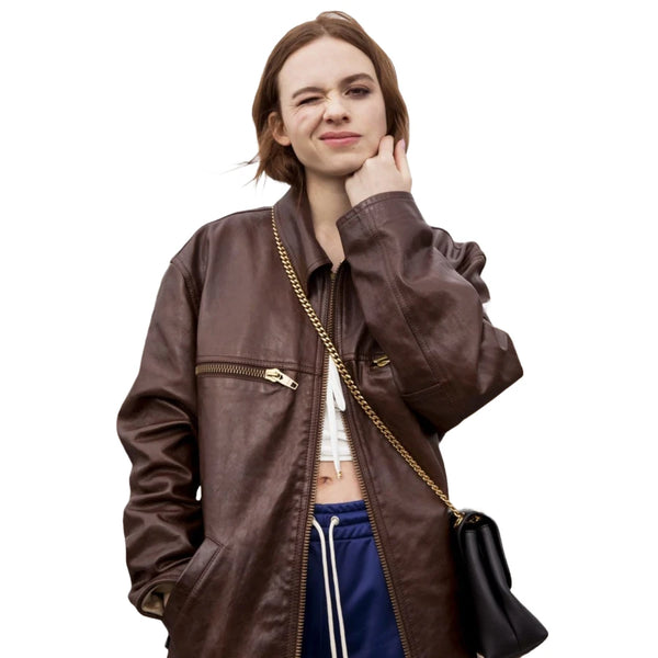 Sadie Soverall Brown Leather Jacket