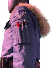 Purple costume jacket with two front pockets and two inner pockets