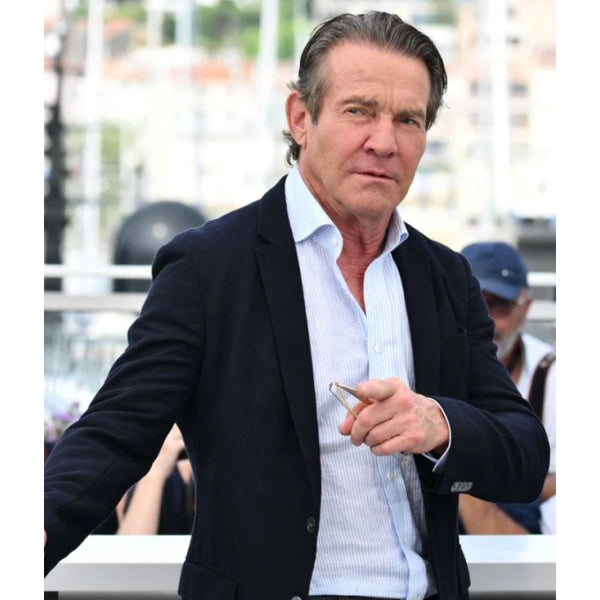 The Substance 2024 Dennis Quaid Black Blazer