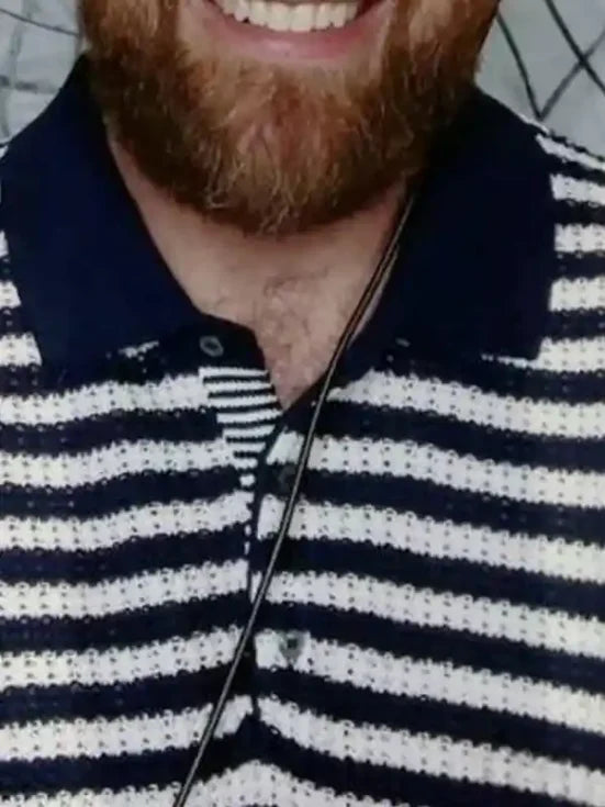 Travis Kelce Smart Casual Knit Striped Shirt