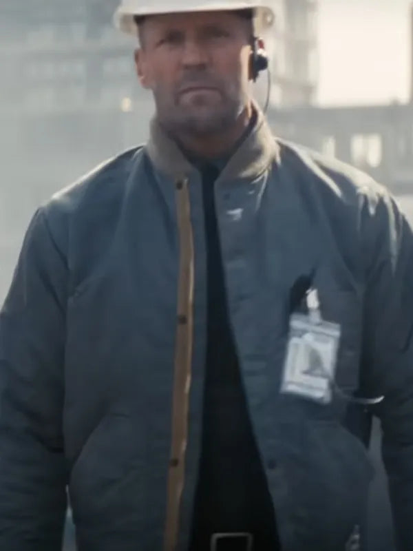 Jason Statham A Working Man Grey Bomber Jacket