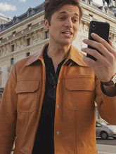 Lucas Bravo Emily in Paris S03 Brown Leather Jacket