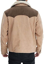 Kevin Shirt Style Fur Collar Brown Suede Jacket