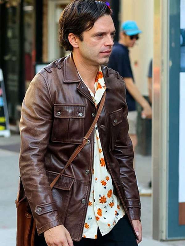 Sebastian Stan A Different Man Brown Leather Jacket