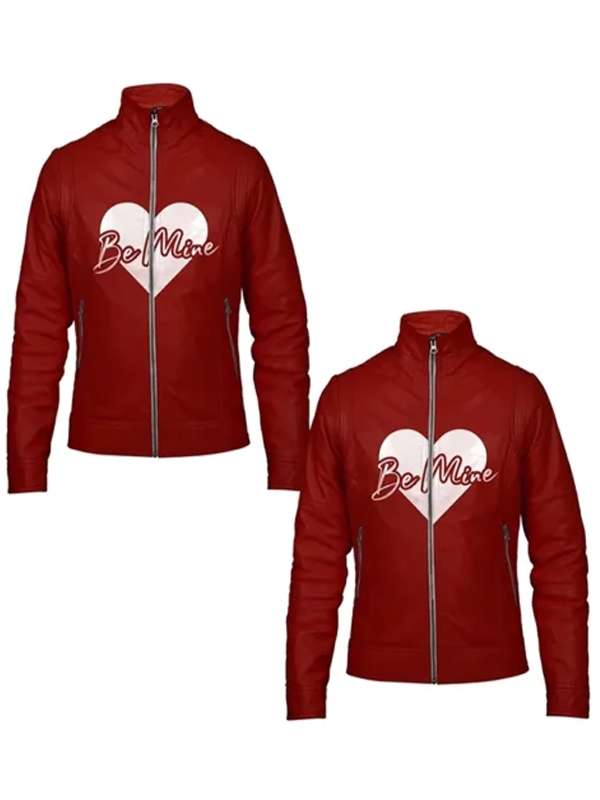 Be Mine Valentines Day Couple Leather Jacket