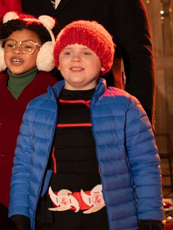 Wyatt Hunt Best Christmas Ever 2023 Blue Puffer Jacket