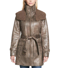 Duster Shearling Mid-Length Trench Coat