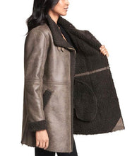 Asymmetrical Zip Faux shearling Coat