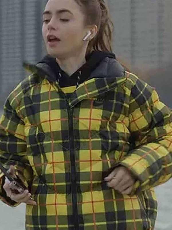 Emily In Paris S01 Lily Collins Yellow Plaid Jacket