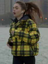 Emily In Paris S01 Lily Collins Yellow Plaid Jacket