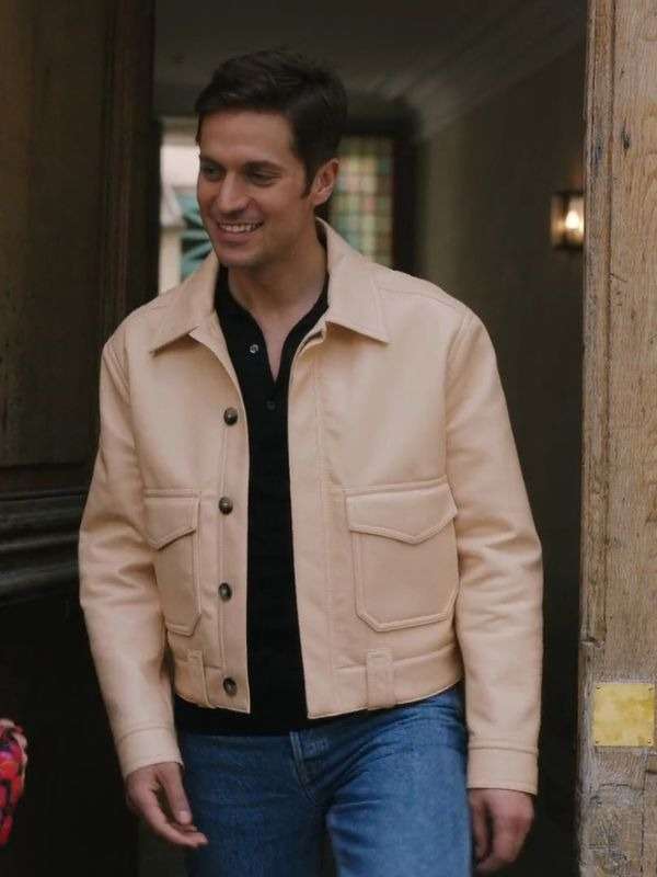 Lucas Bravo Emily in Paris Leather Jacket