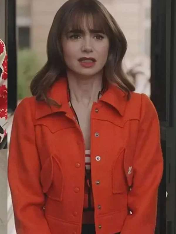 Lily Collins Emily in Paris Orange Jacket