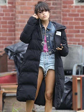 Jenna Ortega Finestkind 2023 Black Puffer Coat