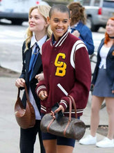 Gossip Girl Jordan Alexander Maroon Letterman Jacket