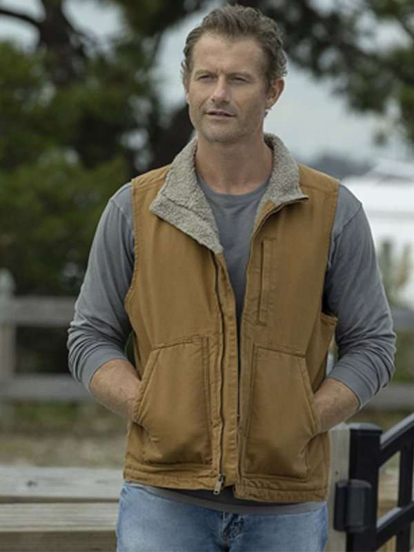 James Badge Dale Hightown Brown Cotton Vest