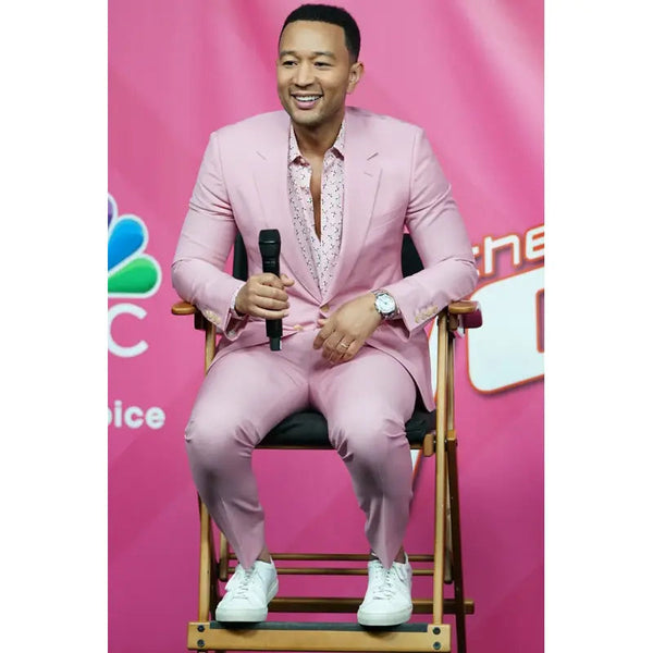 Singer John Legend Pink Suit The Voice