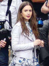 Lily Collins Emily in Paris Leather Jacket