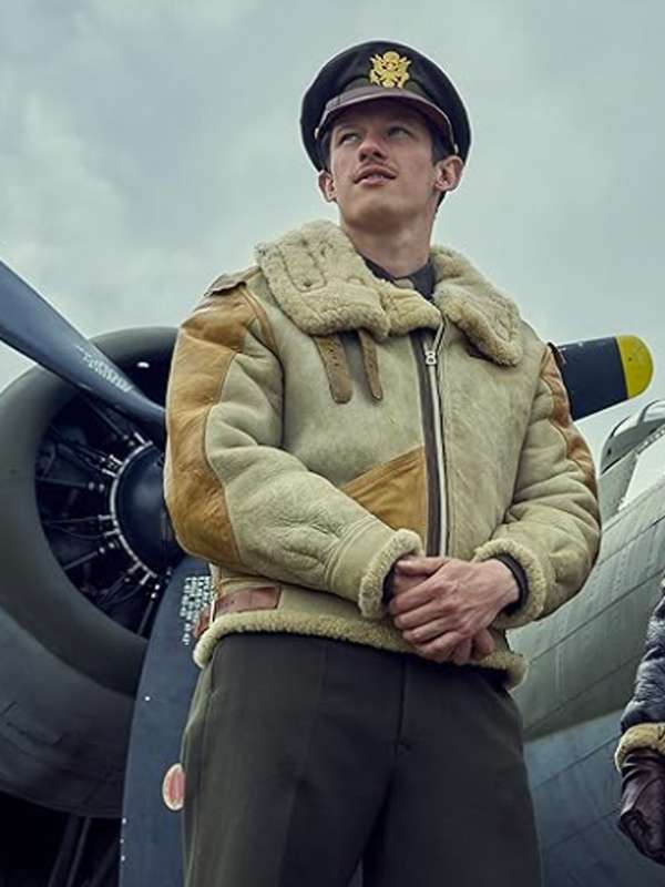 Callum Turner Masters of the Air B3 Bomber Leather Jacket