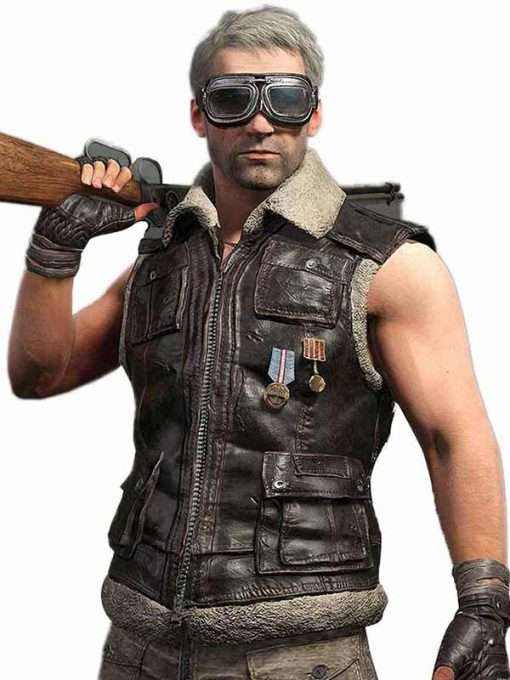 PlayerUnknown’s Battlegrounds Brown Shearling Vest