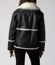 Aviator Black And White Shearling Jacket