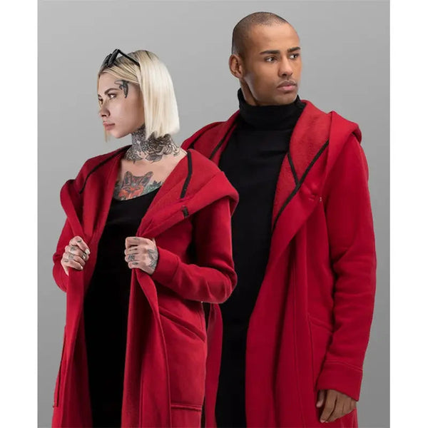 Couples Valentines Day Red wool Long Coat