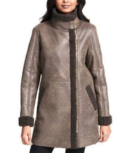 Asymmetrical Zip Faux shearling Coat