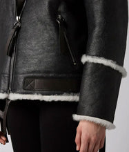 Aviator Black And White Shearling Jacket