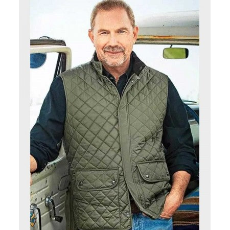 John Dutton Yellowstone Green Quilted Vest