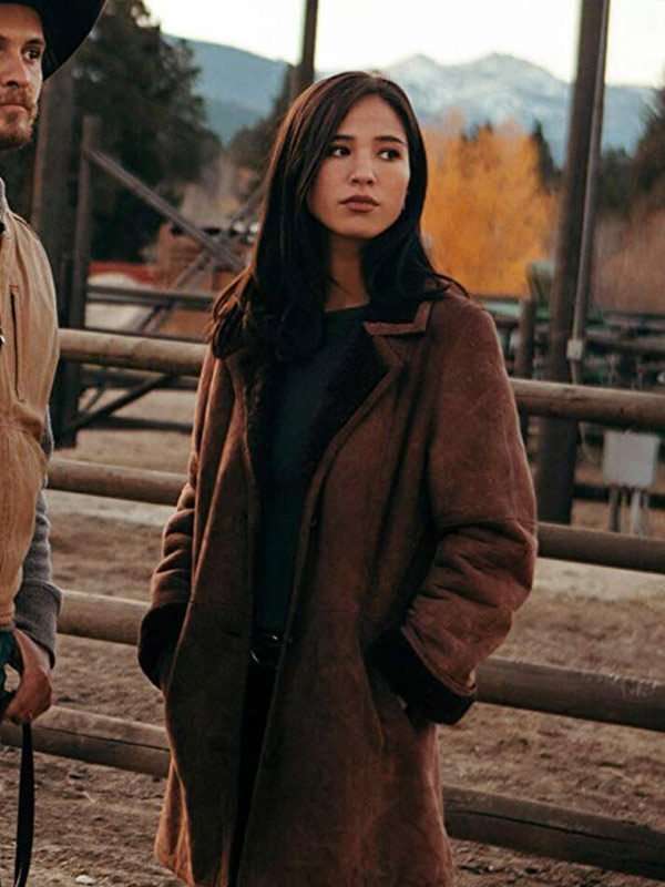 Yellowstone Kelsey Asbille Suede Leather Coat